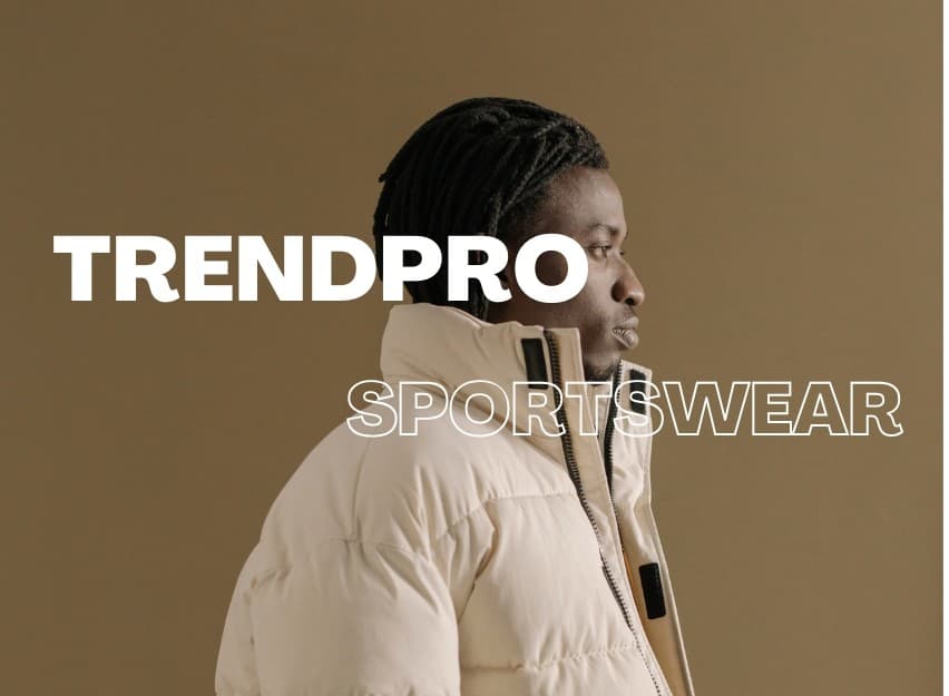 TrendPro Sportswear — man in premium off-white puffer jacket